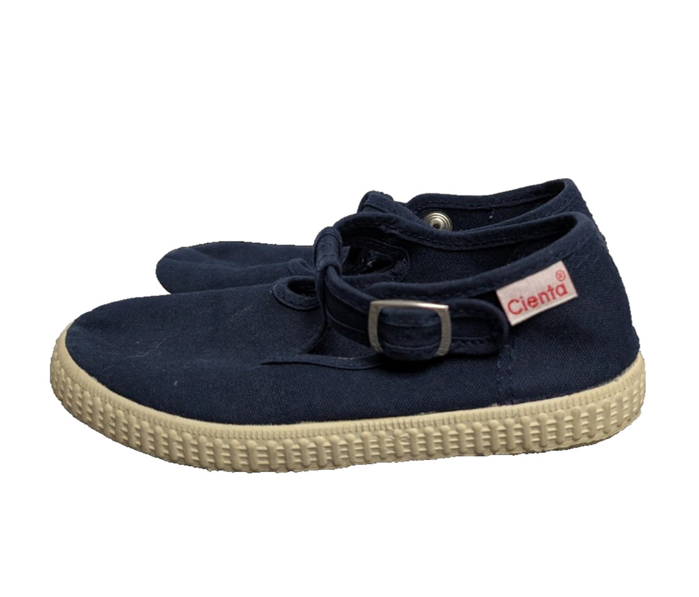 Cienta Mary Jane Shoes Childrens 28 US 11 Blue Preppy Cnvas Retro Timeless